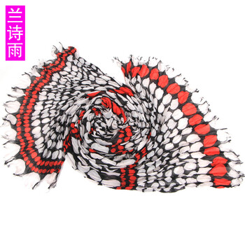兰诗雨 棉女士围巾MSSB000007 白色 均码