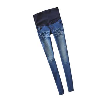 蕾曦 热卖孕妇韩版修身托腹牛仔裤 WML.306 蓝色 M