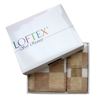 亚光LOFTEX骑士纯棉毛巾浴巾柔软厚实吸水日本设计师创意面浴礼品装（1浴2面） 棕色 套巾