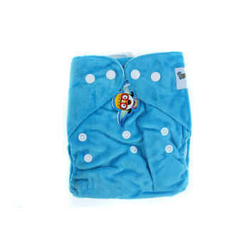 婴秀pororo 可洗布尿裤 可调大小婴儿尿布兜 透气防漏 送2条隔尿垫 BNK-005-204