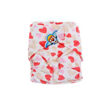 婴秀pororo 可洗布尿裤 可调大小婴儿尿布兜 透气防漏 送2条隔尿垫 BNK-008-C402