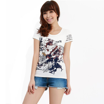 cherrykeke 2012夏装新款韩版修身打底衫短袖t恤 女装 SZ3054米白 L