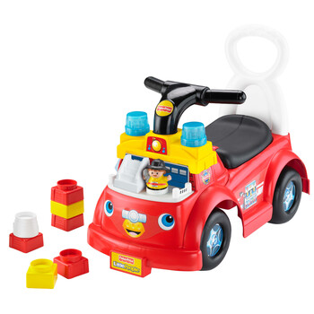 费雪/Fisher Price 小小探索家 发声童车 宝宝学步车 助步车 红色救火车8241