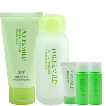 泊美 植物水润系列套装：洁面+乳（滋润型） 送泊美洁面、水、乳小样一份