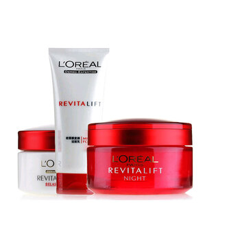 欧莱雅复颜抗皱三件套（复颜抗皱洁面膏100Ml+日霜50ml+晚霜50ml）