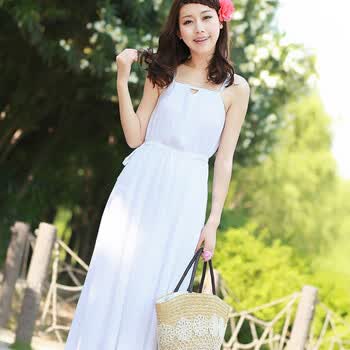 言若 2012新款夏装连衣裙 DL20553白色 L