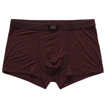 莱斯玛特 LESMART 2012新款莫代尔舒适透气大码弹力平角U型男士内裤 MU1205 暗红色 XXXL