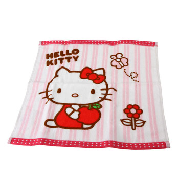 亚光LOFTEX红苹果kitty系列割绒小方巾儿童宝宝可啃咬hello kitty授权632201 粉色 方巾