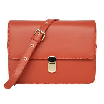 KIZZME classic box 2012新款韩版潮流牛皮斜挎复古女包 橙色