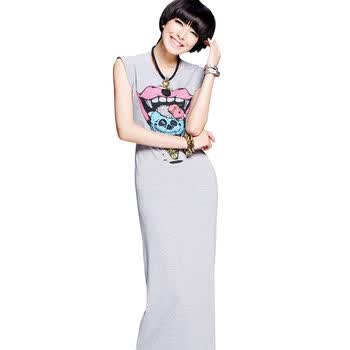 七格格OTHERMIX2012新款夏季修身短袖灰色连衣裙女22B6208 款1灰色 XL