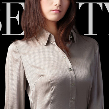 舒朗 SHOWLONG 2011年新款春夏女装显瘦修身衬衫 S2112C02 灰色 XL
