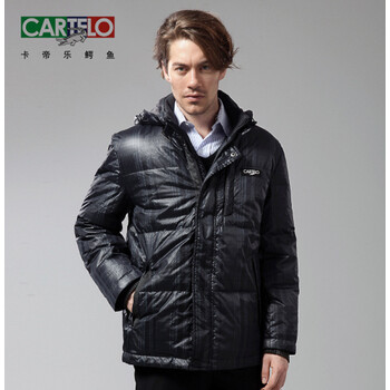 卡帝乐鳄鱼cartelo 男装亮面中长款羽绒服 0633 深灰色 XXXL