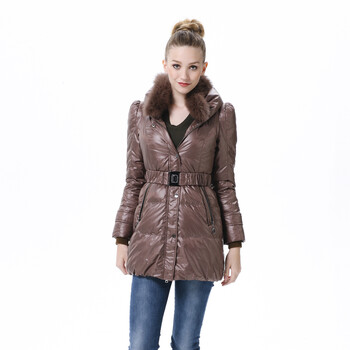 波司登 羽绒服 女毛领时尚耸肩修身款 BR2286 1259(棕卡其) 185/104A(XXXL)