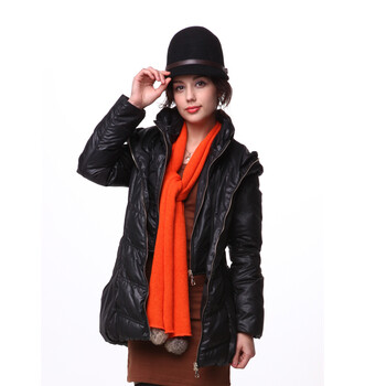 年中大促 特价爱美斯韩版中长款休闲风新款正品女装羽绒服A115013 紫色 (XXL)175/96A