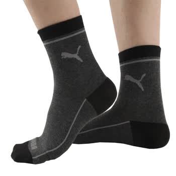 【全场满200减60，先领券，后下单】PUMA 彪马 男士提花休闲 短款袜子P1152009 深花灰-黑色 25-27cm