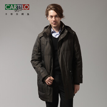 卡帝乐鳄鱼cartelo男装长款休闲商务羽绒服0601 深咖色 XXXL