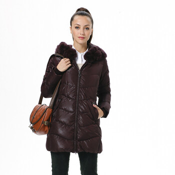 波司登羽绒服 女 简约修身兔毛领时尚款 BR2310 1176(闪光紫) 180/100A(XXL)
