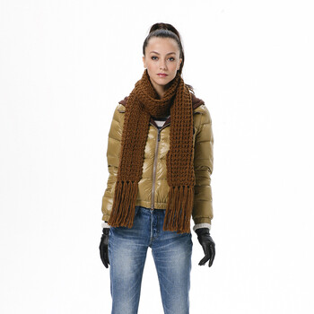 波司登 羽绒服 女休闲时尚针织帽短面包 BR2208 1052(卡其黄) 185/104A(XXXL)