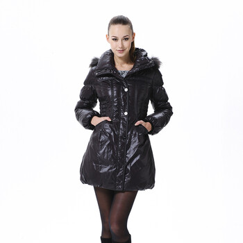 波司登羽绒服 女翻领喇叭袖时尚款 BR2350 631(黑巧克力) 190/108A(XXXXL)