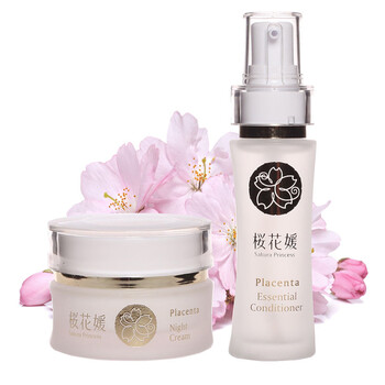 樱花媛 日本樱花媛 胎盘精华系列2件套装(透润肌胎盘精华露40ML、透润肌胎盘精华霜30G)