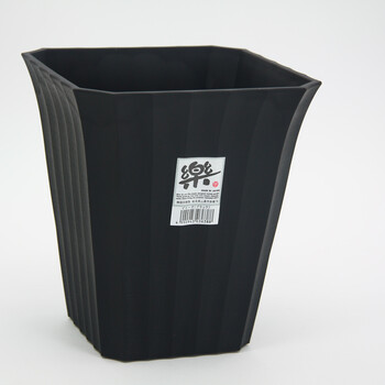 9.9樱花汇 日本进口彩色无盖展开形可作花盆垃圾桶3.6L2只 垃圾收纳 980699 黑色