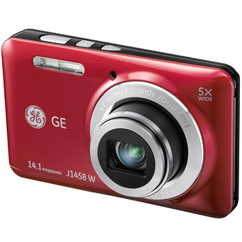 通用（GE） J1458W 数码相机 红色（1414万像素 5倍光变 2.7英寸液晶屏）