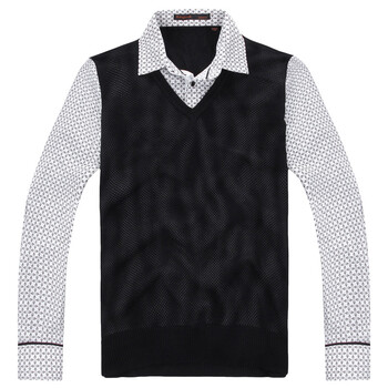 2012夏装新款正品 男士韩版假两件套针织衫男