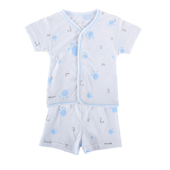安婴保 0-1岁竹纤维/夏季/短袖/薄款开胸套/内衣/家居外出服7152-53 浅蓝色 36M 100cm
