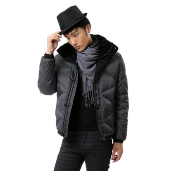 新品 蓝冰 男 菱形车线仿呢短款 羽绒服 ^@^BB52090 冷灰 185/XXXL