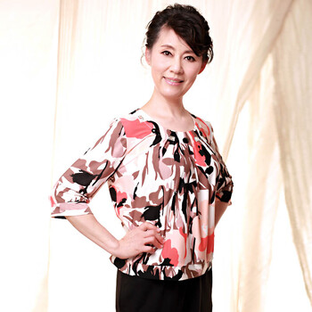 妍昆 妈妈装夏装 条纹中老年女装夏装 老年人女装短袖T恤 橘色 4XL