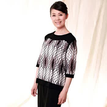 妍昆 妈妈装夏装 针织镂空透气中老年女装 时尚气质中年女装夏装 灰色 4XL