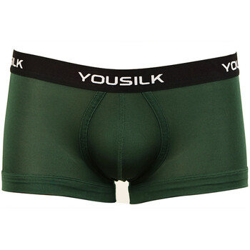 YOUSILK优丝珈蚕丝真丝男款平角内裤春夏超透气简约舒适款 2P0B02 军绿 XL