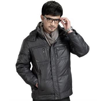 大羽 新款男士羽绒服休闲中长款羽绒服清仓 8822-黑格 黑格 190/108B
