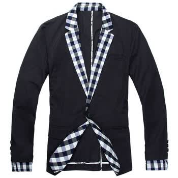 fairwhale马克华菲男装黑色格子时尚西服7111051103 099黑色 180/XL