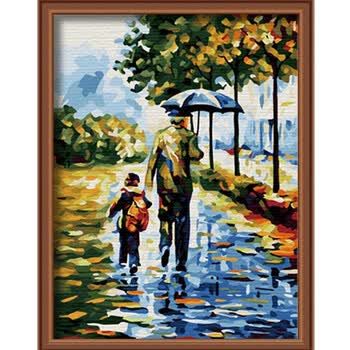 菲绣绣艺 diy 数字油画 自助diy水彩实木边框油画 30*40 背影 yh-1955