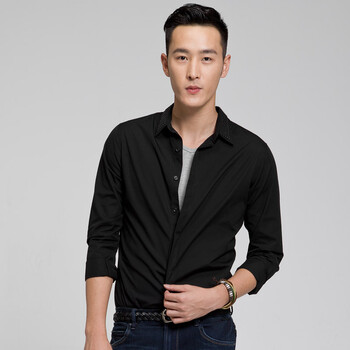 PEACEBIRD太平鸟休闲衬衫81111346039 黑色 XXXL