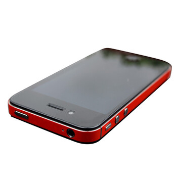 SkinAT 苹果iPhone4/4S 边框贴膜 侧边贴 红 iphone 4