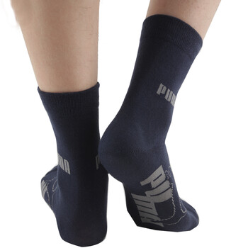 PUMA 彪马 男士绣花运动休闲袜子P1117005 靛蓝-冷灰 25-27cm