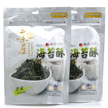 中国台湾三味屋芥末味海苔酥50g*2袋