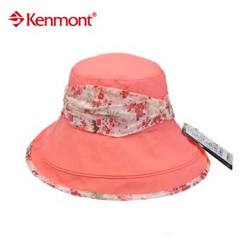 kenmont凯蒙特帽子 春夏女士帽子 防紫外线遮阳帽子KM-0382 珊瑚色