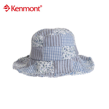 kenmont凯蒙特帽子春夏女士户外防晒防紫外线遮阳帽子KM-0200 蓝色