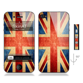 SkinAT iPhone4/4s手机正背面贴膜 英国旗 新版米字旗 iphone 4