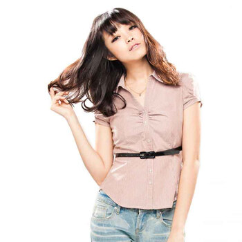 麦考林Jeans 女装 炫彩潮流干练衬衫(赠腰带) SF127101 黄条纹19 L