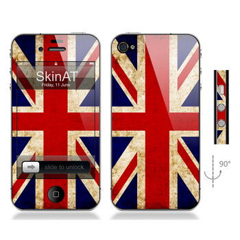 SkinAT iPhone4/4s手机正背面贴膜 英国旗 米字旗 iphone 4