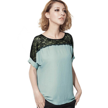 麦考林Jeans 女装 热力情人蕾丝相拼衬衫 多色可选 F127322 浅蓝36 XL