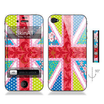 SkinAT iPhone4/4s手机正背面贴膜 英国旗 森系米字旗5 iphone 4S