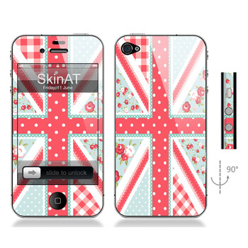 SkinAT iPhone4/4s手机正背面贴膜 英国旗 森系米字旗2 iphone 4