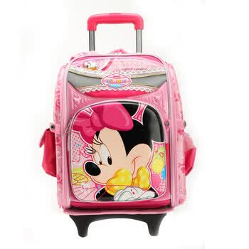 Disney/迪士尼小学生拉杆书包女生书包SM80312 玫红 F