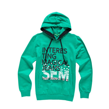【森马 semir】男款前胸印花时尚长袖卫衣001151002 翠绿 XL