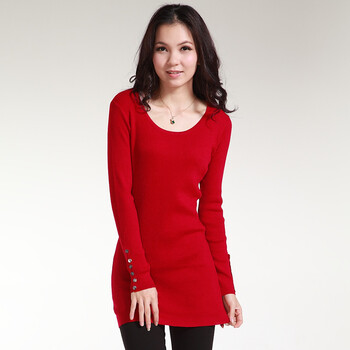 o<em></em>nEBUYE 冬季打底<em>毛衣</em>春秋单穿圆领螺纹<em>织法</em>